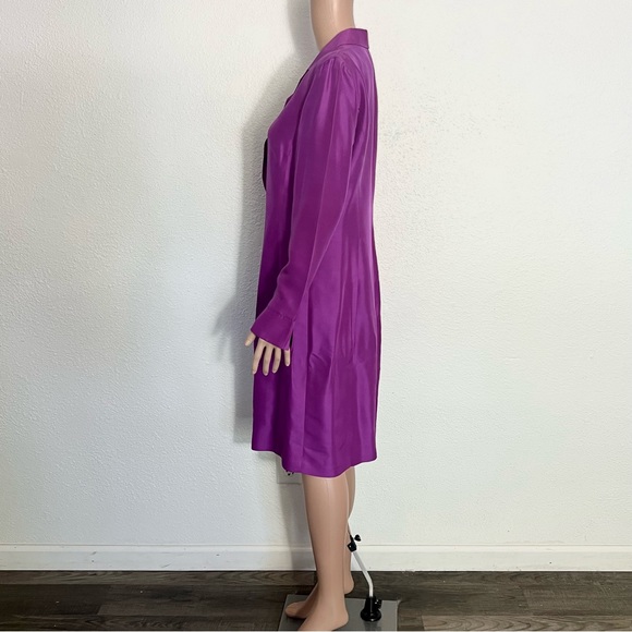 August Silk Purple Silk Shirt Dress size 8 - Picture 2 of 12
